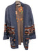 Johnny Was Size S Navy, Orange, Multi Wool & Cashmere Knit Open Front Cardigan Navy, Orange, Multi / S