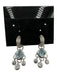 Judith Ripka Silver & Blue 925 Sterling Silver Cushion Cut Dangle Hoop Earrings Silver & Blue