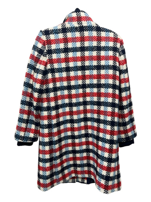 Banana Republic Size XS Red, Cream & Blue Polyester & Acrylic Houndstooth Coat Red, Cream & Blue / XS