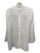 Lafayette 148 Size M White Ramie & Tencel Laser Cut Half Button Top White / M