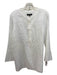 Lafayette 148 Size M White Ramie & Tencel Laser Cut Half Button Top White / M