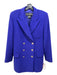 Escada Size 38 Purple Wool Blend Double Breast Silver Buttons Pockets Coat Purple / 38