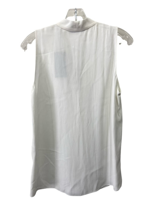 Ungaro Size M White Viscose V Neck Sleeveless Pleat Top White / M