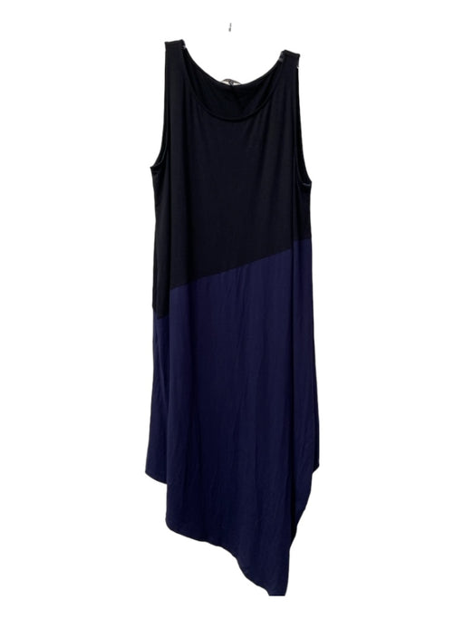 Eileen Fisher Size XL Black & Navy Viscose Sleeveless color block Dress Black & Navy / XL