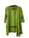 Lafayette 148 Size Large Apple Green Linen Round Neck Pleated Neck 1 Button Top Apple Green / Large