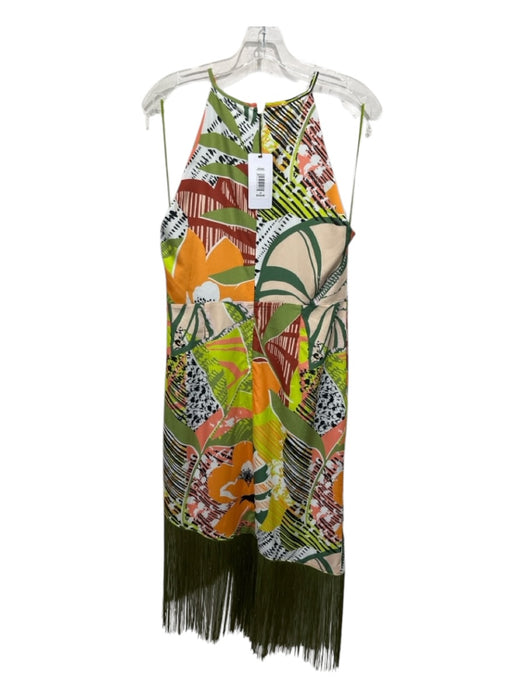 One33 Social Size 10 Green, Orange, Multi Polyester Side Ruching high neck Dress Green, Orange, Multi / 10