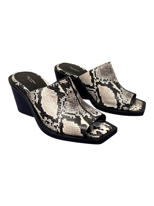 Rag & Bone Shoe Size 36.5 Black & Grey Leather Snake Print Slip On Shoes Black & Grey / 36.5