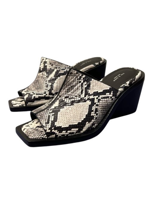 Rag & Bone Shoe Size 36.5 Black & Grey Leather Snake Print Slip On Shoes Black & Grey / 36.5