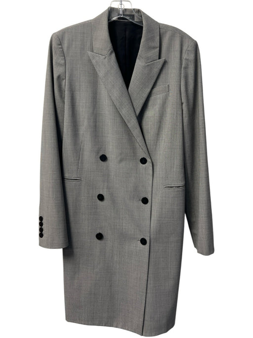 Theory Size 12 Black & White Wool Houndstooth Double Breast Lapel Jacket Black & White / 12