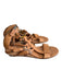 Tory Burch Shoe Size 7 Brown Leather open toe Gladiator Wood Heel Back Zip Shoes Brown / 7