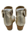 Stuart Weitzman Shoe Size Est. 7 Light Gold Metallic Leather Cork Sandals Light Gold / Est. 7