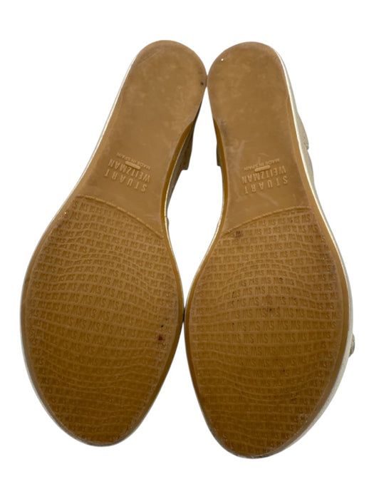 Stuart Weitzman Shoe Size Est. 7 Light Gold Metallic Leather Cork Sandals Light Gold / Est. 7