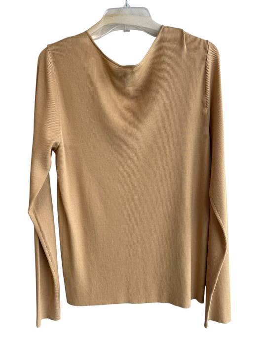 St John Size XL Yellow Wool & Rayon Scoop Neck Long Sleeve Knit Top Yellow / XL