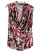St John Size L Pink & Multi Rayon Blend Cowl Neck Sleeveless Watercolor Top Pink & Multi / L