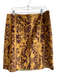 W by Worth Size 14 Yellow Cotton Side Zip Abstract Knee Length Skirt Yellow / 14