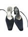 Donald J Pliner Shoe Size 6.5 Navy Leather & Fabric Pointed Square Toe Shoes Navy / 6.5