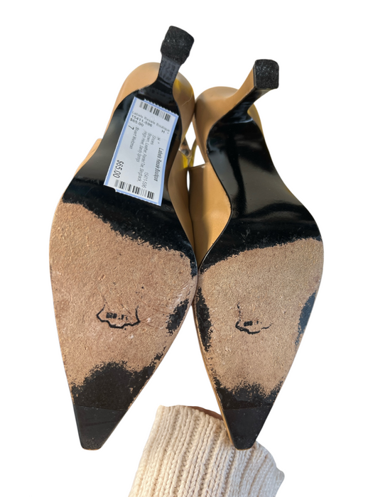 Stuart Weitzman Shoe Size 7 Brown Leather Pointed Toe Slingback High Heel Shoes Brown / 7