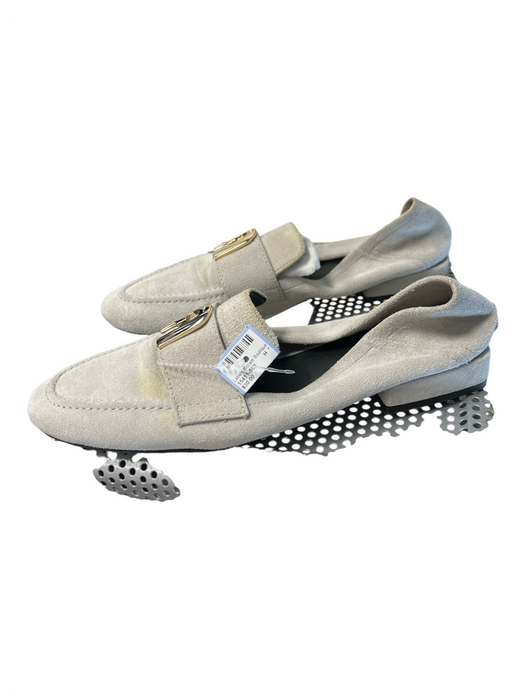 Furla Shoe Size 40 Gray Suede Almond Toe Gold Hardware Loafer Flat Shoes Gray / 40