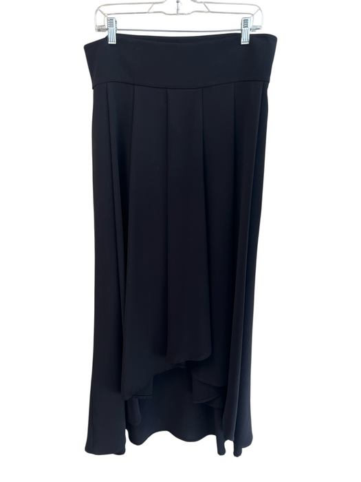 St. John Size 10 Black Polyester Side Zip Pleated Pockets Skirt Black / 10