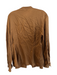 Vince Size L Brown Silk Flare Sleeve solid color Round Neck Button Down Top Brown / L