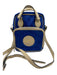 Gucci Blue & Cream Nylon & Leather Monogram Top Handle Detachable Strap Purse Blue & Cream