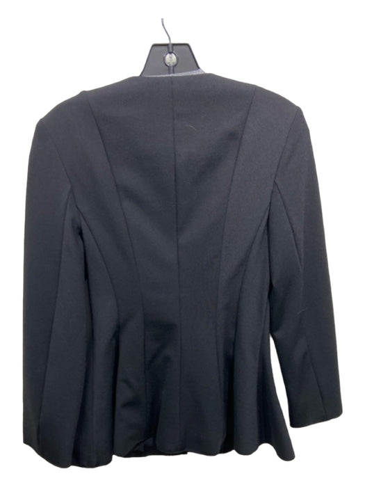 Theory Size 4 Black Polyamide Zip Front Round Neck Long Sleeve Jacket Black / 4