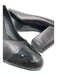 Chanel Shoe Size 37.5 Black Leather Cap Toe Block Heel Embroidered Pumps Black / 37.5