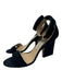 Jimmy Choo Shoe Size 38 Black Suede open toe Ankle Buckle Block Heel Pumps Black / 38