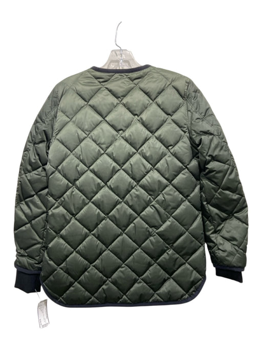 Theory Size P Olive Green & Black Quilted Zip Puffer Jacket Olive Green & Black / P