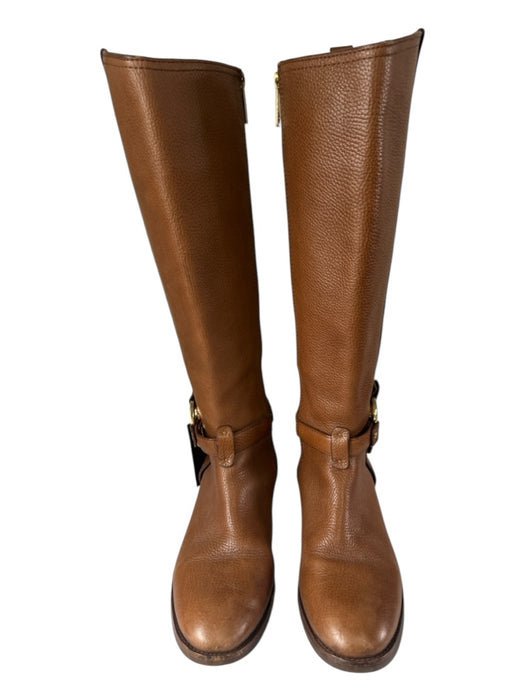 Tory Burch Shoe Size 8.5 Brown Pebbled Leather round toe Knee High Boots Brown / 8.5