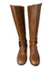 Tory Burch Shoe Size 8.5 Brown Pebbled Leather round toe Knee High Boots Brown / 8.5