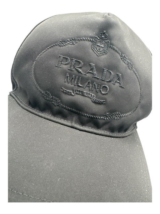 Prada Black Polyamide Velcro Embroider Detailing Logo Hat Black / M