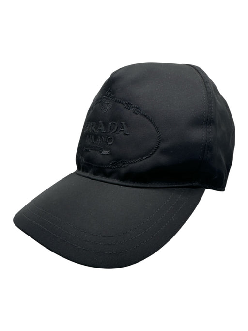 Prada Black Polyamide Velcro Embroider Detailing Logo Hat Black / M