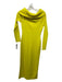 Alexis Size S Yellow Viscose & Nylon Blend Ribbed Off Shoulder Long Sleeve Dress Yellow / S