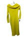 Alexis Size S Yellow Viscose & Nylon Blend Ribbed Off Shoulder Long Sleeve Dress Yellow / S