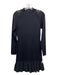 Karen Millen Size S Black Viscose & Polyamide Mock Neck Lace Detail Dress Black / S