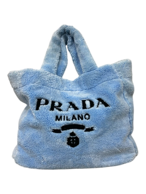 Prada Light Blue Terry Cloth open toe Tote 2 Handles Bag Light Blue / M