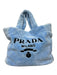 Prada Light Blue Terry Cloth open toe Tote 2 Handles Bag Light Blue / M