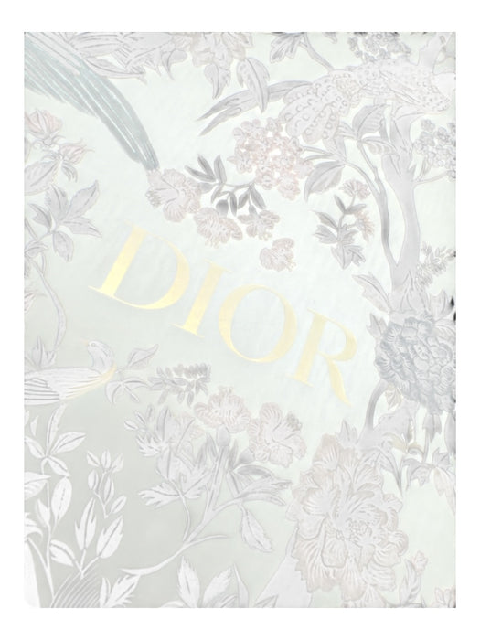 Christian Dior White, Gold & Brown Silk Wood Birds & Floral Embroidered Other White, Gold & Brown