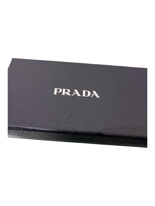 Prada Black Saffiano Leather Plastic Rectangle Logo iPhone Phone Case Black