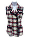 Gucci Size 36 Cream, Blue, Red Polyamide Blend Tweed Plaid Button Up Lapel Vest Cream, Blue, Red / 36