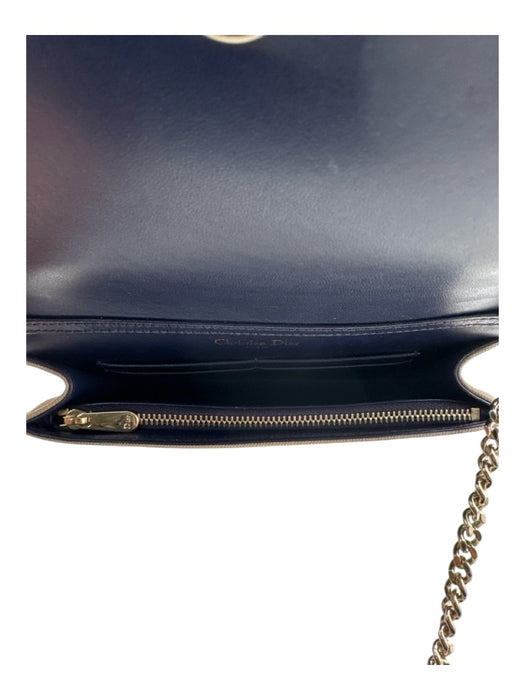 Dior Beige, Blue, Yellow Velvet & Leather Magnetic Closure Oblique Crossbody Bag Beige, Blue, Yellow / S