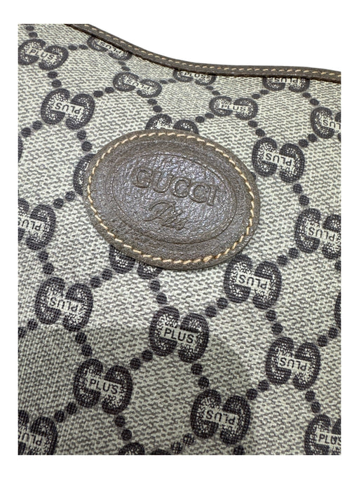 Gucci Beige & Brown Monogram Zip Close Pouch Bag Beige & Brown / M