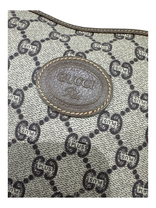 Gucci Beige & Brown Monogram Zip Close Pouch Bag Beige & Brown / M