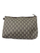 Gucci Beige & Brown Monogram Zip Close Pouch Bag Beige & Brown / M