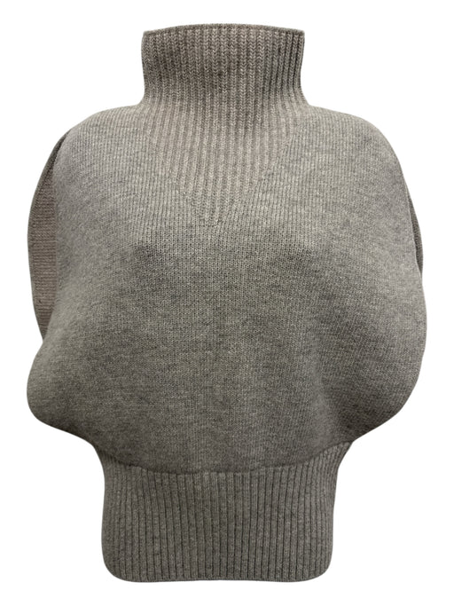 Bottega Veneta Size M Gray Beige Wool Ribbed Sleeveless Foldover Sweater Gray Beige / M