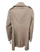 Karen Millen Size 2 Camel Tan Wool Blend Felt Zip & Button Knee length Coat Camel Tan / 2