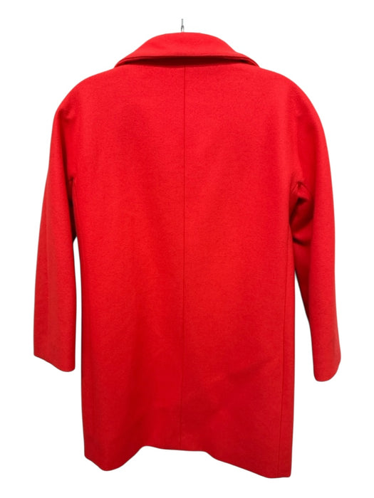 J. Crew Size 00 Red Wool Blend Full ZIp Side Pocket Knee length Coat Red / 00