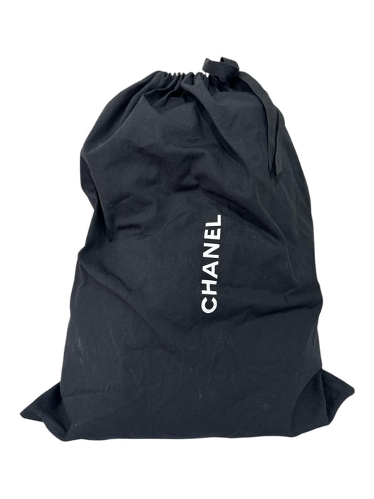 Chanel Black & Burgundy Nylon & Leather Zip Close Puffer Logo Top Handle Bag Black & Burgundy / Medium