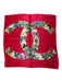 Chanel Red, Green, Multi Silk Jewelry Print Interlocking C Logo Square scarf Red, Green, Multi / One Size